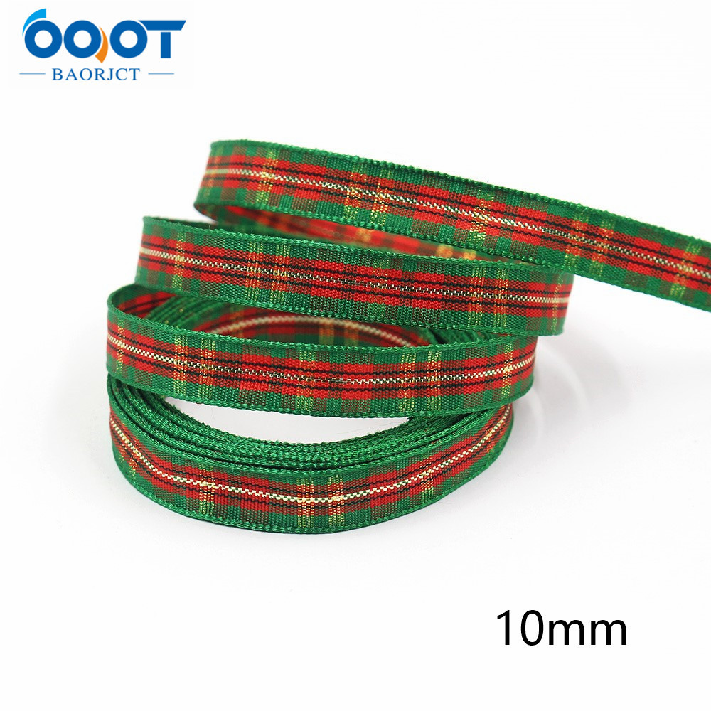 10mm Navidad cinta regalo embalaje arco material fiesta decoración cinta color sólido carta de Navidad cinta