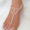 Summer universal woven beaded bracelet heart shaped handmade, ankle bracelet from pearl, European style, ebay