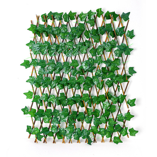 Simulated fence, retractable fence, artificial flowers and green leaves, outdoor courtyard fence, guardrail, decorative leaves, blocking plants