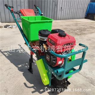 汽油大豆播种机小型手推式双行玉米精播机 条播施肥机