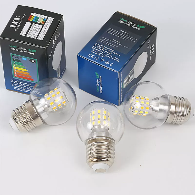 LED transparent bulb, small lightweight light source, with screw socket, 5W, 7W, wholesale