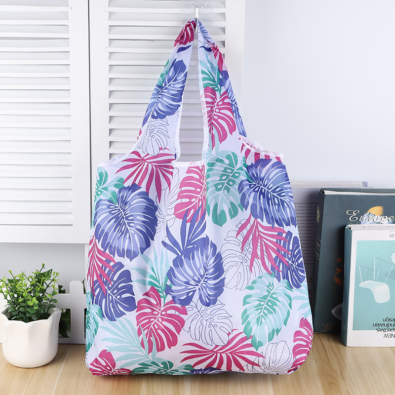 En stock gran bolsa de poliéster color Flip bolsa de protección del medio ambiente bolsa de compras supermercado plegable bolsa de compras plegable bolso portátil