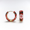 Retro fashionable earrings, Chinese style, flowered