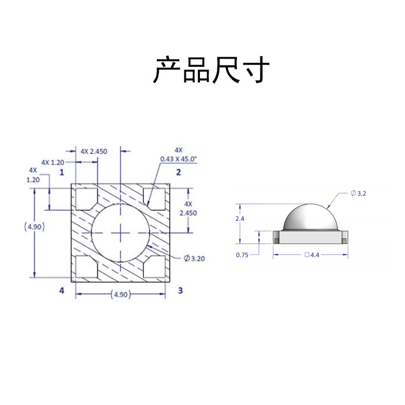LEDENGIN��ȹ���4444����850nm���� LZ1 00R602 3w����led����
