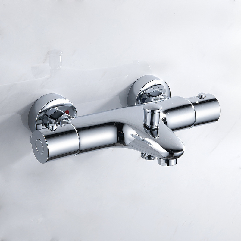 Bathtub Thermostatic Shower Faucet All Copper Temperature Controlled Shower Shower Toilet Bathroom Dark Turn Thermostatic Valve Cross-border Direct Supply