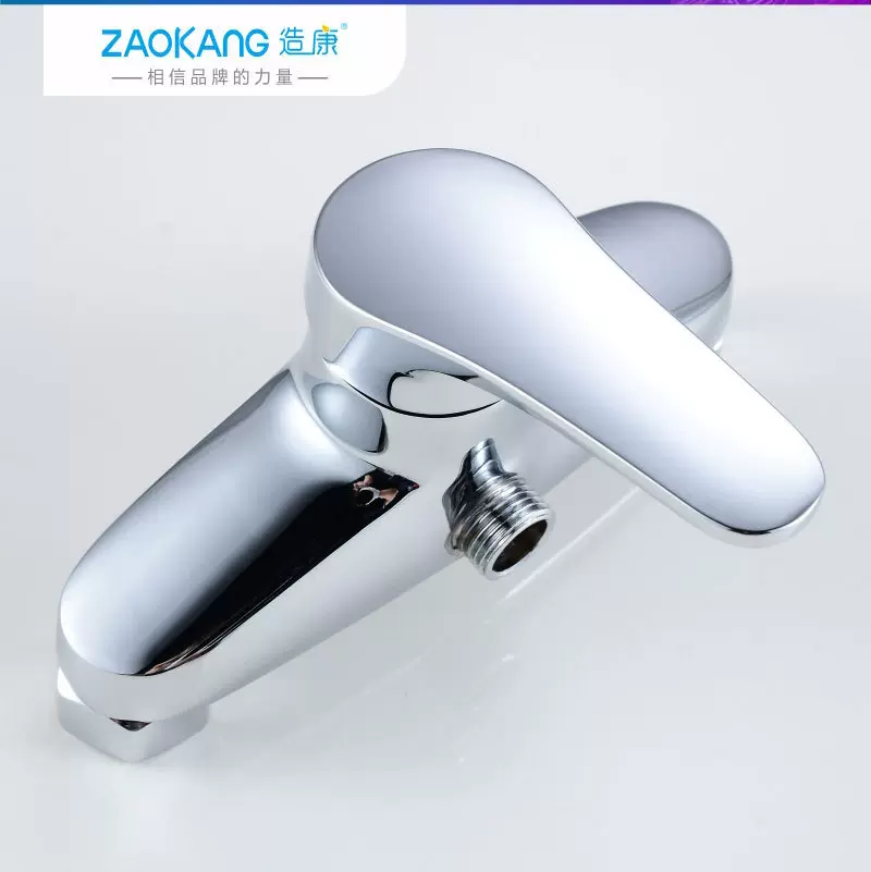 造康浴缸淋浴龙头冷热混水阀花洒三联浴室混合阀明装淋浴器全铜