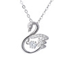 Swan, necklace, short chain for key bag , universal agile pendant, accessory, silver 925 sample, micro incrustation, simple and elegant design