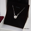 Fresh cute necklace, chain for key bag  from pearl, 925 sample silver, wholesale