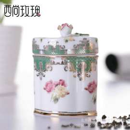 茶叶陶罐小号欧式家居装饰 桌面摆件瓷罐子密封罐 优质陶瓷工艺品