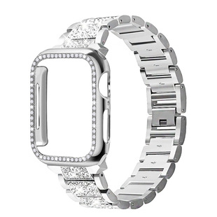 Suitable for iWatch6 smart Apple watch strap Apple three beads Diamond Strap spot factory wholesale