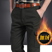 工厂直销男士秋冬户外加绒保暖休闲大码多袋裤9123A加厚工装