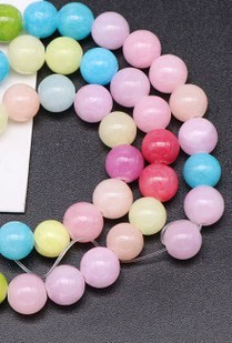 Organic round beads jade, accessories handmade, (Physicals)