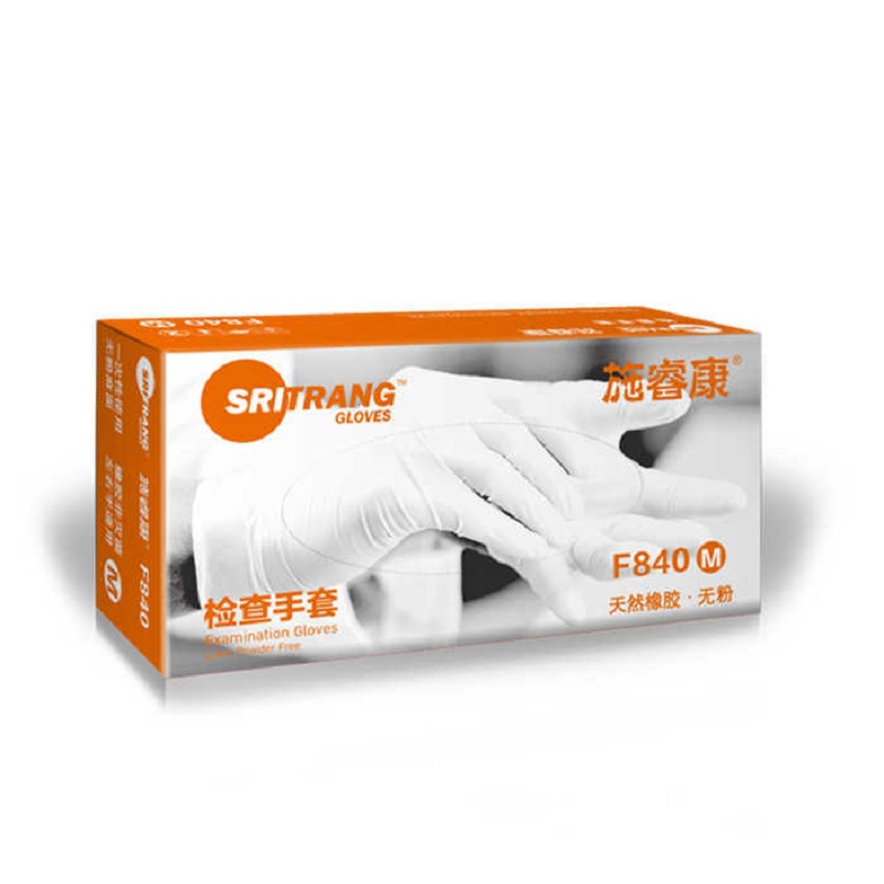 诗董施睿康F840一次性乳胶检查手套抽纸式加厚无粉手套现货