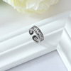 Three dimensional retro fashionable ring suitable for men and women, silver 925 sample, Japanese and Korean, simple and elegant design, English, Korean style