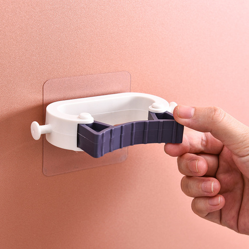 Two-color powerful mop rack, punch-free plastic mop clip, traceless hanging rack, wall kitchen storage rack hook