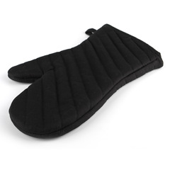 Black Striped Microwave Heat Insulating High-Temperature Resistant Anti-Slip Silicone Gloves for Oven Baking Pot Handling - Direct Manufacturer Sales