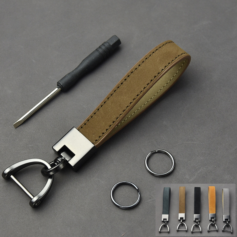 Keychain for Men and Women, First-Layer Cowhide Leather Car Key Holder, Genuine Leather Keychain Gift, Logo Business Car Accessory Keychain for Men and Women, First-Layer Cowhide Leather Car Key Holder, Genuine Leather Keychain Gift, Logo Business Car Accessory
