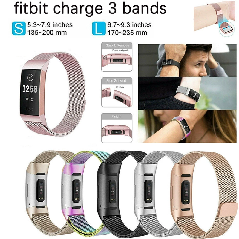 Подходит для Fitbit charge3/4 умный Браслет Миланский красивый ремешок из нержавеющей стали магнитный Миланский Браслет