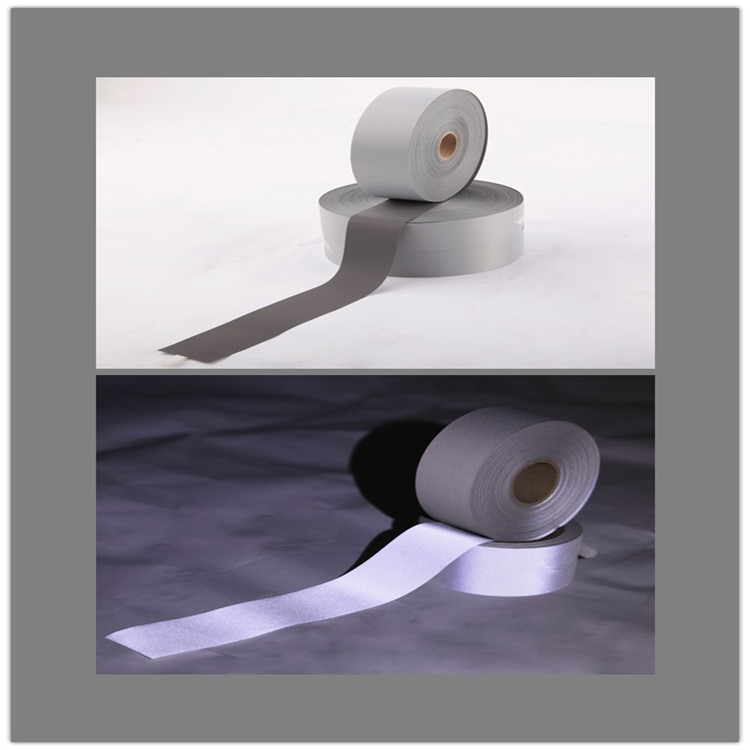 高亮阻燃化纤反光布 汽车背心用防火反光条 5cm反光警示带银灰色