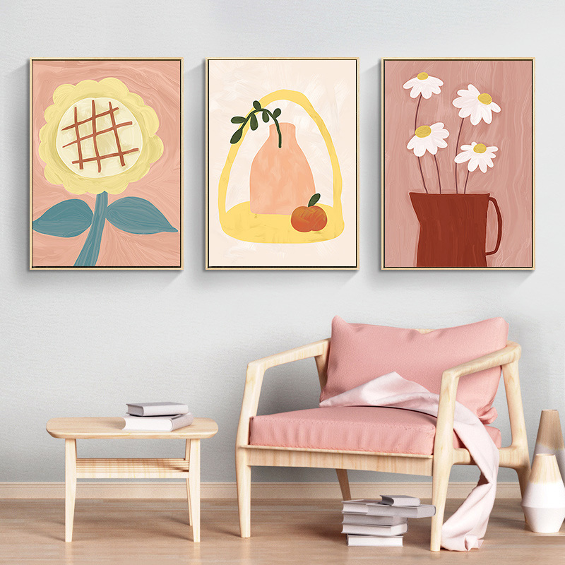 Modern living room decoration painting Nordic cream style ins…