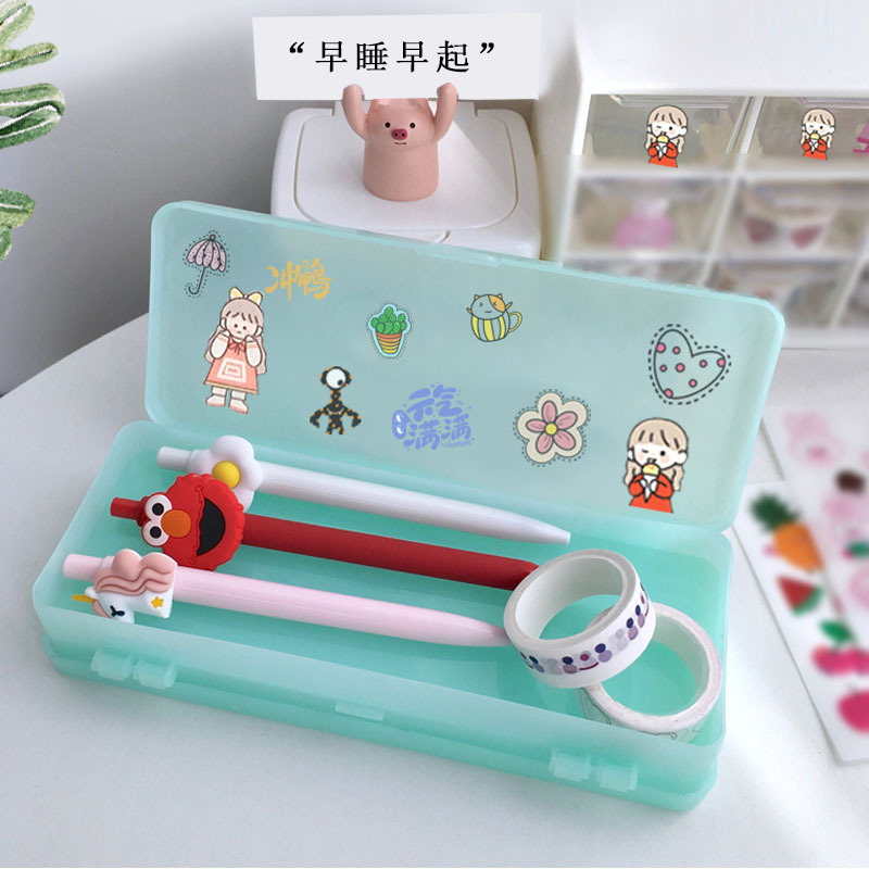 universal double-sided transparent pencil case