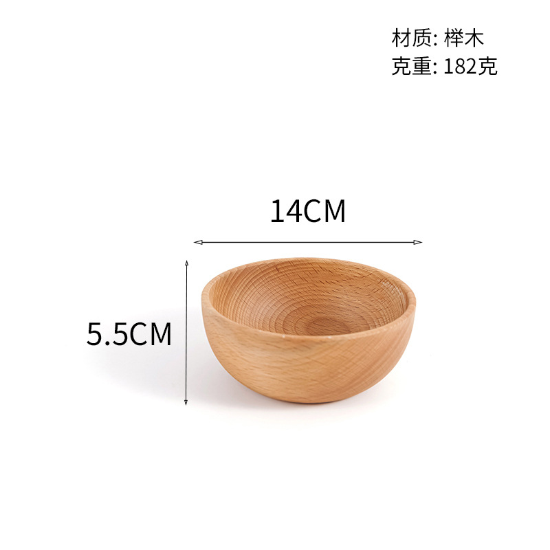 Tazón de madera para adultos para niños de haya Tazón de kimchi coreano de madera entera Tazón de arroz redondo para ensalada Cuenco de arroz doméstico Vajilla de madera al por mayor