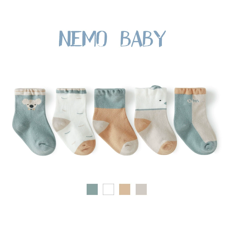 Детские осенние карикатурные knee socks для новорожденных, 20 лет, корейский стиль, прочесанный хлопок, средняя длина