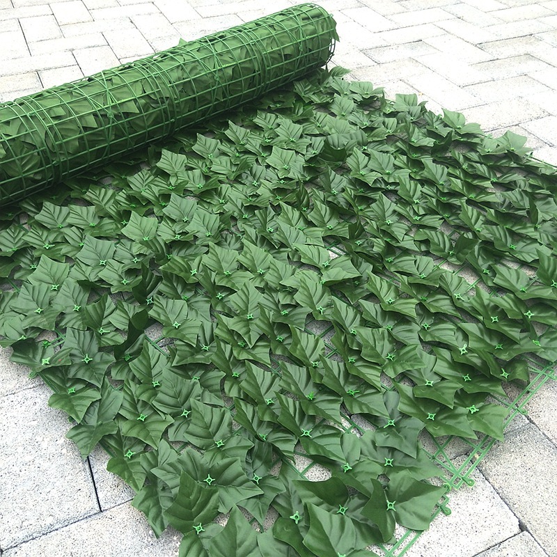 Malla de hojas artificiales, cerca de hojas artificiales, cerca para patio exterior, cerca de hojas verdes, plantas verdes, plantas artificiales para exteriores