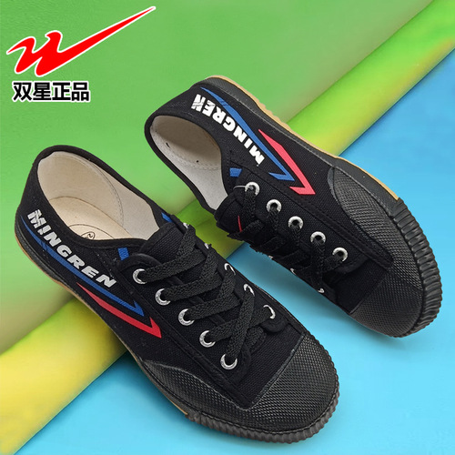 Double Star Athletic Shoes for the High School Entrance Examination and Physical Education Test, Jumping and Running Training Sports Shoes, Men's and Women's Running Shoes, Martial Arts Training Canvas Shoes 