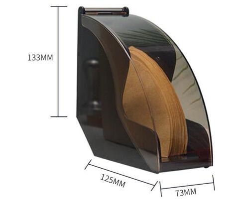 Hand brewed coffee acrylic filter paper storage box V60 fan-shaped filter paper dust-proof storage box coffee shop filter paper holder