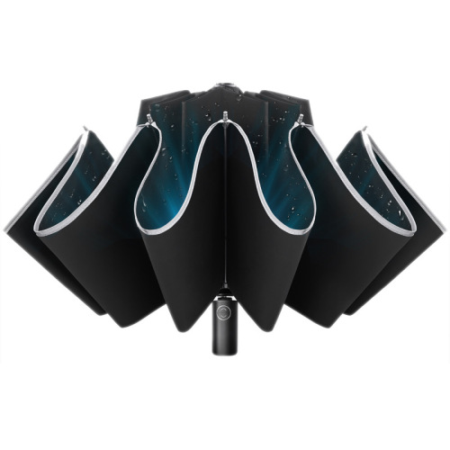 Zuodu Umbrella Car Vehicle Men's Fully Automatic Reverse Umbrella Women's Rain or Shine Folding Extra Large Roadblock Lighting