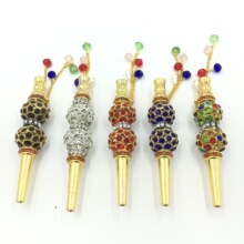 跨境货源 阿拉伯水烟配件 金属吊坠吸嘴 小铆钉镶钻烟嘴 hookah