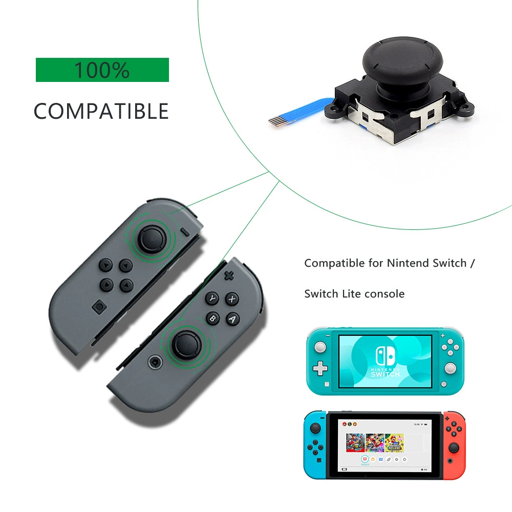 Замена 3D‑аналогового джойстика (Nintendo Switch) для Joy‑Con/Lite/OLED, белый/красный/синий/черный