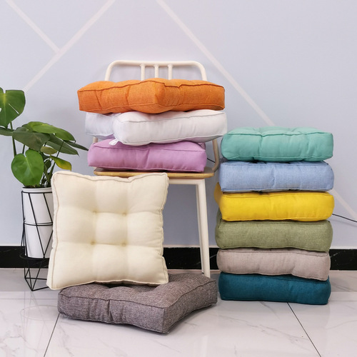 Custom factory-made 3D thick linen-like seat cushion for compressed shipping, flame-retardant floor mat, candy-colored high-elastic chair cushion