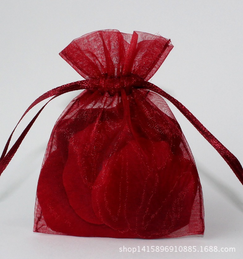 欧根纱纱袋定 做厂家供应素色欧根纱礼品纱袋定 制来样 加工