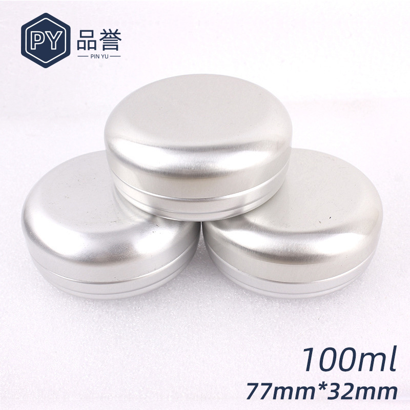 100ml铝盒 77*32mm卡口铝罐 发蜡发膏香膏香皂盒 耳钉饰品收纳盒