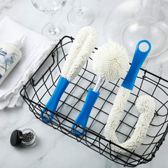 Long handle decanter brush, glass cup brush, wine bottle cleaning brush, EVA bendable wine glass cleaning brush