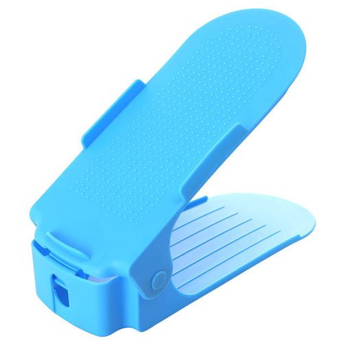 Factory Direct Sales Thick Creative 4-Stage Adjustable Storage Shoe Rack Simple Plastic Shoe Rack Double Layer Shoe No Assembly