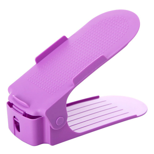 Factory Direct Sales Thick Creative 4-Stage Adjustable Storage Shoe Rack Simple Plastic Shoe Rack Double Layer Shoe No Assembly