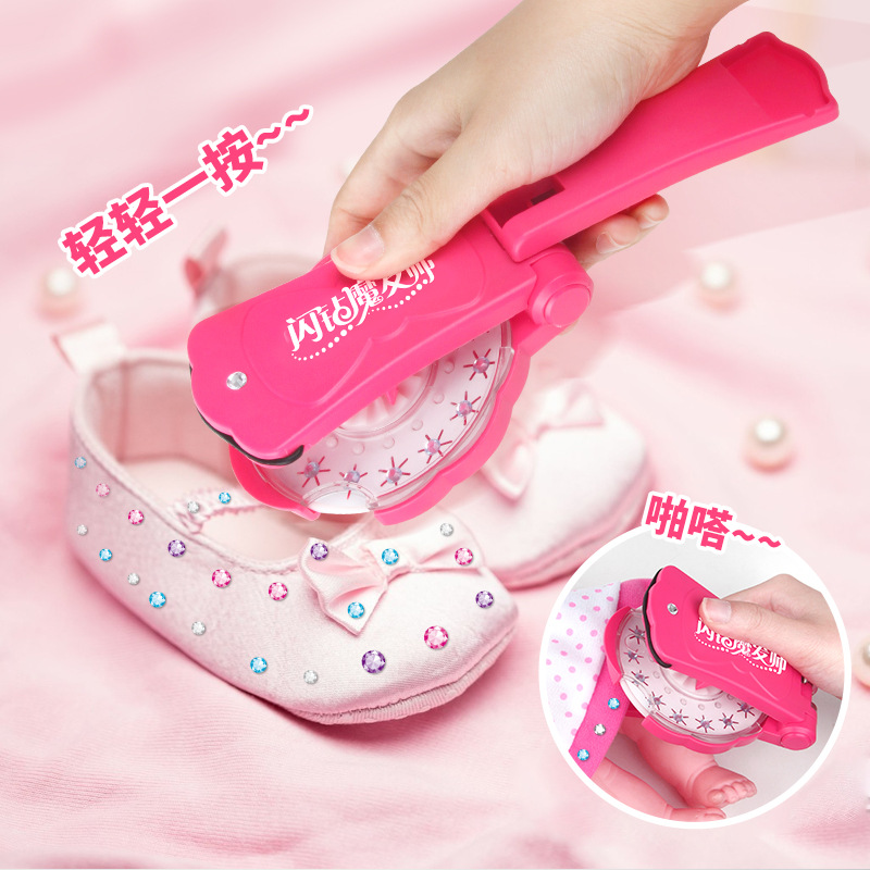 Diamantes mago blingbling chica maquillaje rhinestone juguete Tiktok mismo estilo niños rhinestone taladro flash