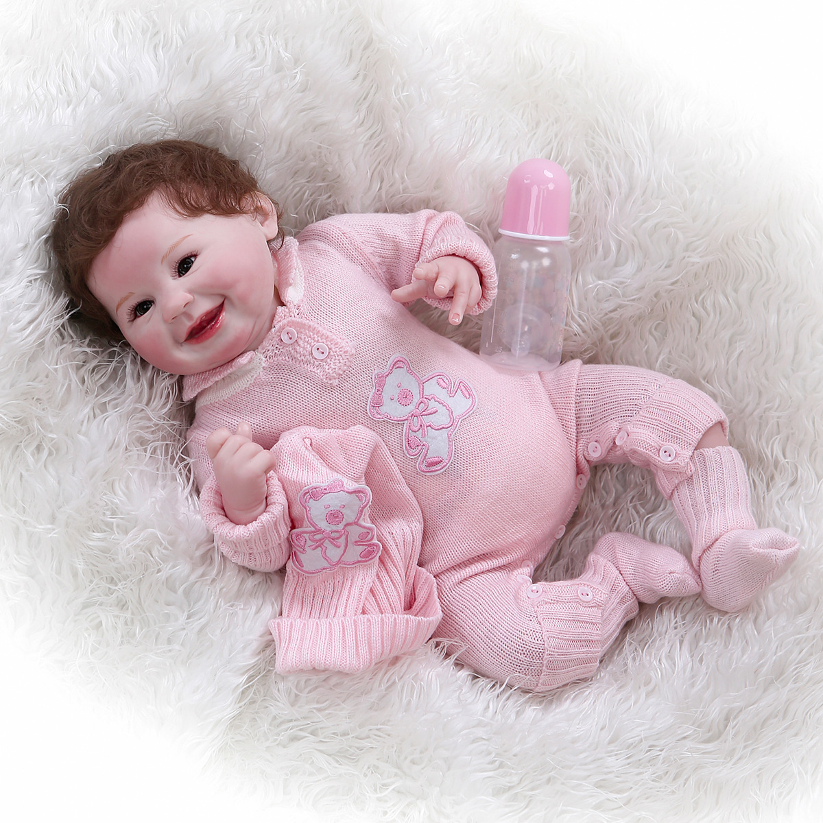 55cm nueva sonrisa lindo bebé sonriente muñeca de comercio exterior Venta caliente nicho suministro