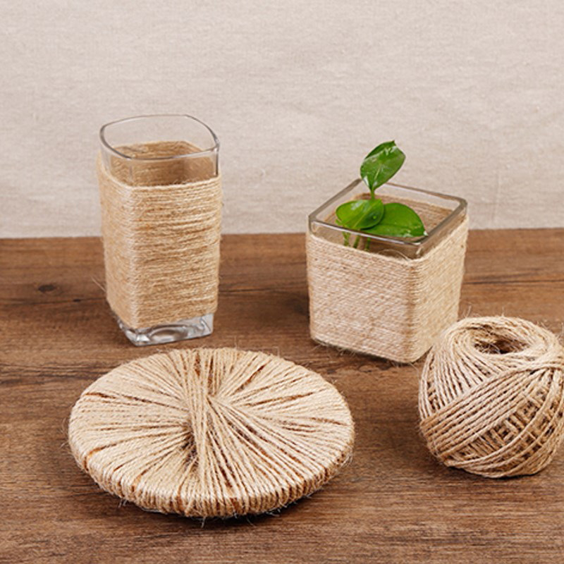 Cuerda de cáñamo cuerda material de DIY espesor tejido a mano flor bolsa flor cinturón decoración hilo de cáñamo cuerda de encuadernación estilo retro