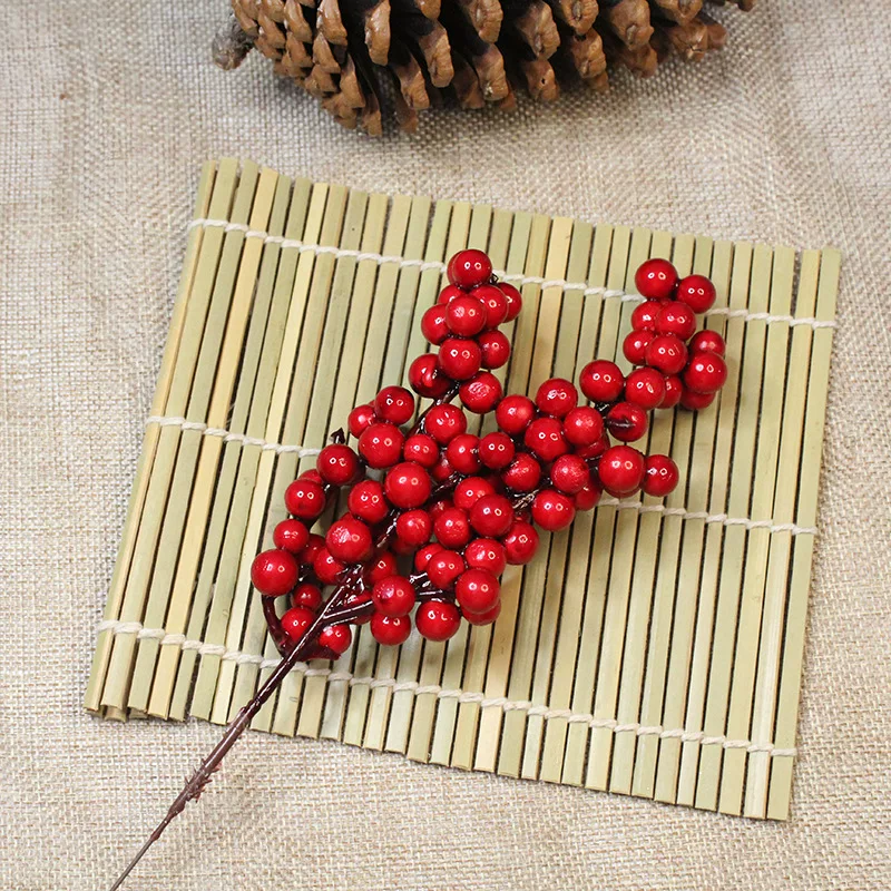 Новогодняя красная фрукция искусственная красная мякоть, декоративная акация, пенопласт, красная ягода, ветви, новый цветок, подвеска