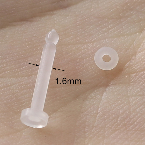 acrylic transparent invisible lip piercing