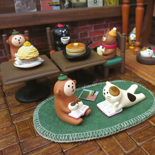 Japanese groceries Zakka tea shop Sanhua cat monkey coffee shop table decorations miniature scene small decorations