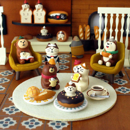 Japanese groceries Zakka tea shop Sanhua cat monkey coffee shop table decorations miniature scene small decorations