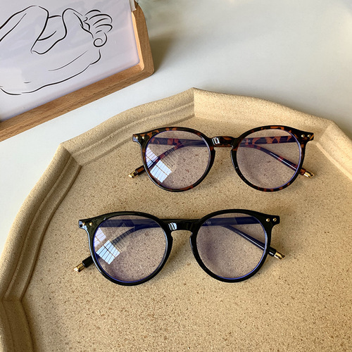 Qianai  new anti-blue light glasses creative style rice nail small round frame ins myopia glasses frame factory direct sale