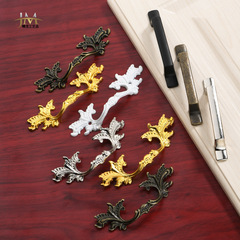 Jingmao Hardware New Antique Rectangular Zinc Alloy Drawer Cabinet Wardrobe Leaf Handle Hole Distance 75mm