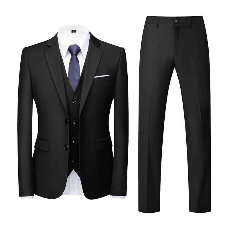 Special offer foreign trade cross-border Men's new Korean style suit set wedding groom two-button suit set of three