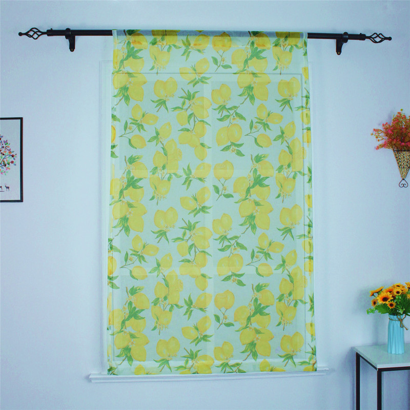 Cotton and linen gauze curtain curtain window gauze cute simple balcony curtain gauze fabric living room bedroom small size bay window shading